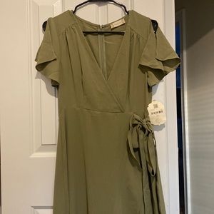Olive green perfect wedding guest dress
